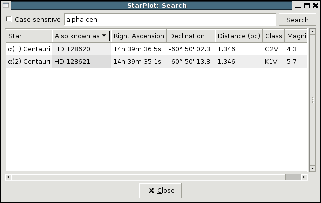 [StarPlot star search dialog]